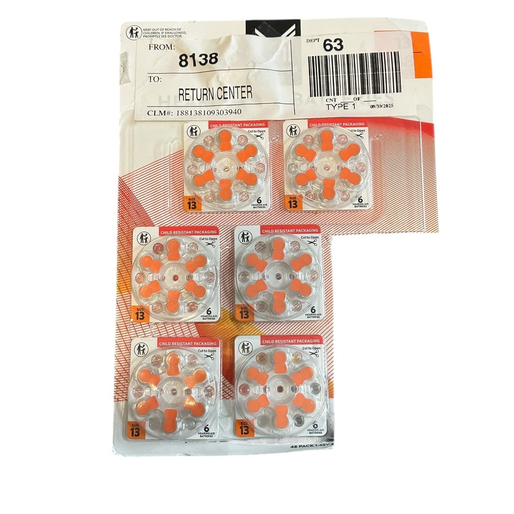 Member's Mark Hearing Aid‎ Batteries Size 13 48 Pack Zinc Air